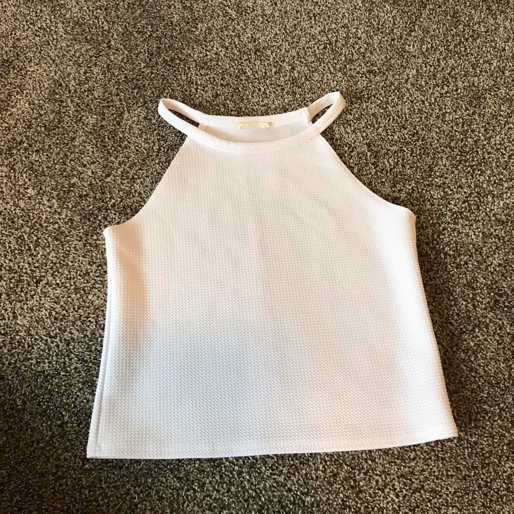 White Waffle Knit Tank Top